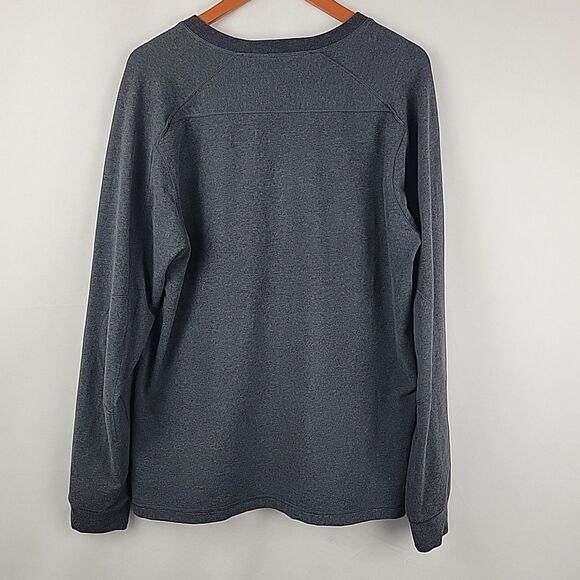 Lululemon All Town Henley Shirt Mens XL Gray Super Soft French Terry Heavyweight - Picture 7 of 10